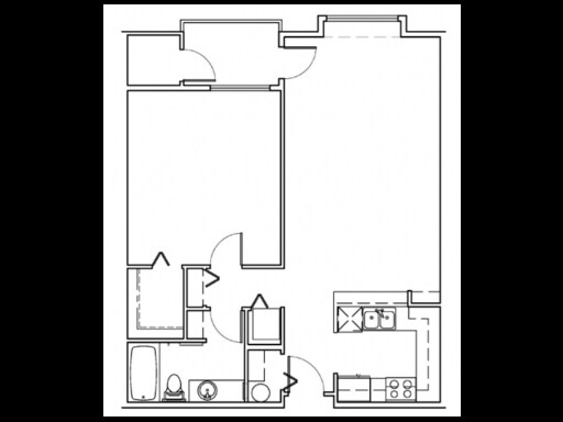 1 Bed 1 Bath A206 floor plan